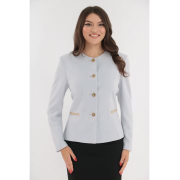 Sacou elegant bleu cu elemente aurii