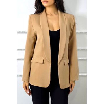 Sacou lung de zi Isotta cu clapete decorative, BEJ