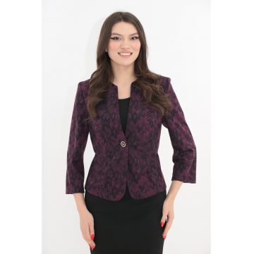 Sacou mov cu animal print