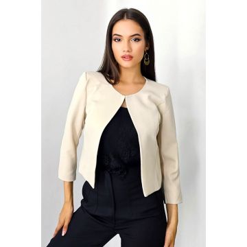 Sacou scurt de dama Ivey, cu prindere in partea superioara si captuseala asortata, Crem