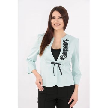 Sacou vernil cu broderie neagra