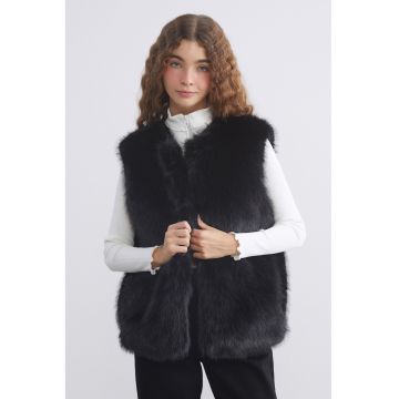 Vesta supradimensionata cu blana sintetica