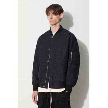 A.P.C. geacă bărbați, culoarea negru, de tranziție