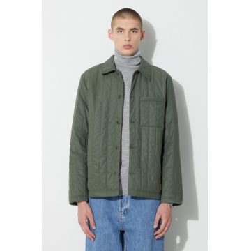 A.P.C. geacă bărbați, culoarea verde, de tranziție