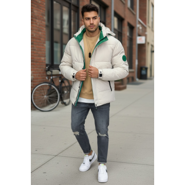 Geaca barbati groasa de iarna  bej 4400