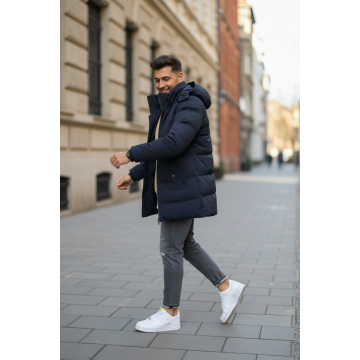 Geaca barbati groasa de iarna  bleumarin 2208