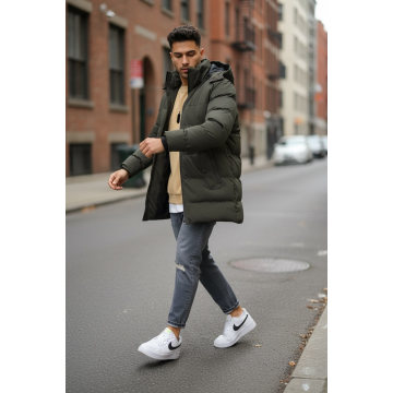 Geaca barbati groasa de iarna  kaki 2208