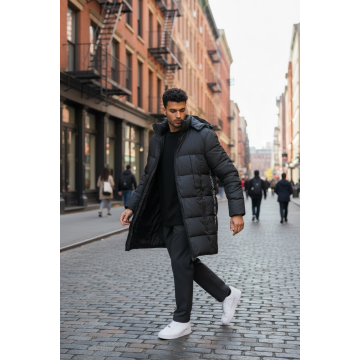 Geaca barbati groasa de iarna  neagra 3407
