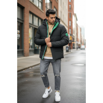 Geaca barbati groasa de iarna  neagra 4400