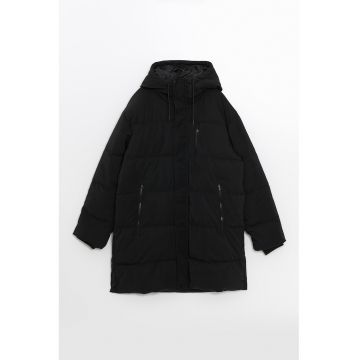 Geaca lunga cu gluga