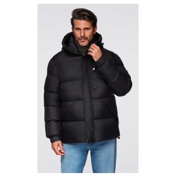 Geacă matlasată cu glugă cu închidere înaltă  OM-JAHP-0238