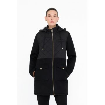 Geaca parka din amestec de lana - Negru