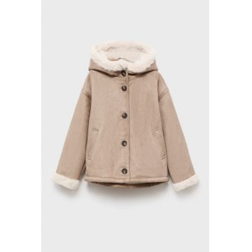 Haina din blana shearling sintetica cu gluga