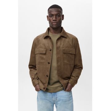 Jacheta-camasa de piele intoarsa sintetica