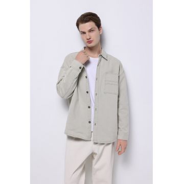 Jacheta-camasa supradimensionata cu buzunar aplicat