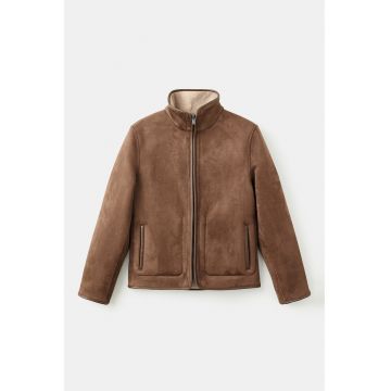 Jacheta cu fermoar si buzunare oblice