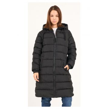 Jachetă dama  lungă cu glugă - fermoar