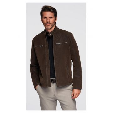 Jacheta de motociclista eleganta  C637 - Maro