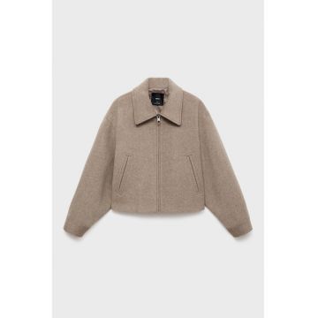 Jacheta din amestec de lana cu buzunate oblice