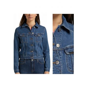 Jacheta Din Denim -  Rider Jacket - Croi Normal - Inchidere: Nasturi - Compozitie Material: 100% Bumbac - Numar De Buzunare: 2 - XS - Albastru - 1 Bucata