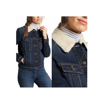 Jacheta Din Denim -  Sherpa Rider - Slim Fit - Inchidere: Nasturi - Numar De Buzunare: 4 - Compozitie Material: 99% Bumbac - 1% Elastan - L - Albastru - 1 Bucata