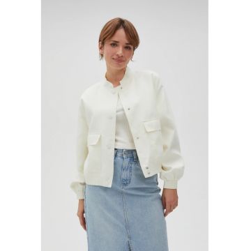 Jacket bomber alb cu buzunare Off White
