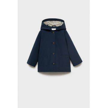 Palton din amestec de bumbac cu gluga