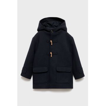 Palton din amestec de lana cu buzunare laterale