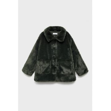 Palton din blana sintetica cu nasturi