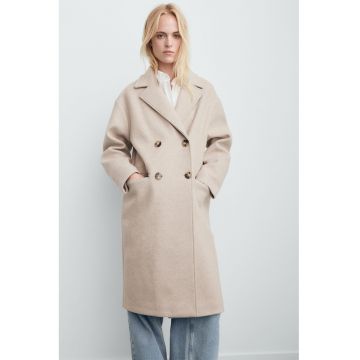Palton midi cu doua randuri de nasturi