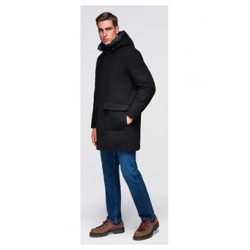 Palton parka din lana cu gluga  OM-COWC-0132