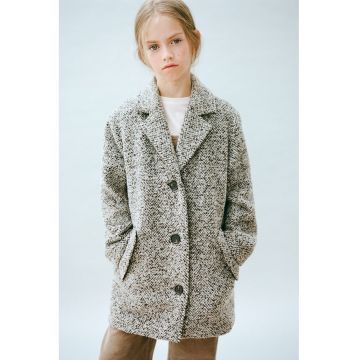 Palton scurt cu model herringbone