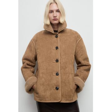 Palton scurt din blana shearling sintetica