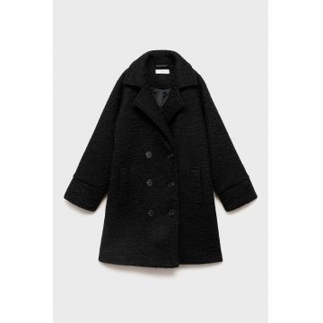 Palton texturat cu doua randuri de nasturi