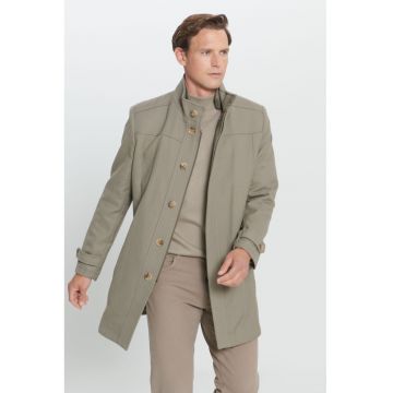 Palton uni cu buzunare laterale