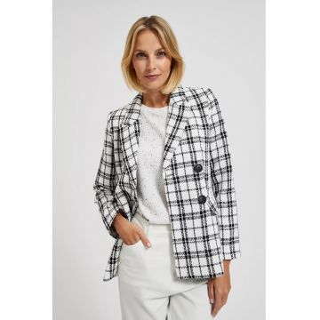 Sacou cu doua randuri alb-negru