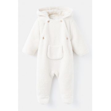 Salopeta de iarna din material teddy cu buzunar