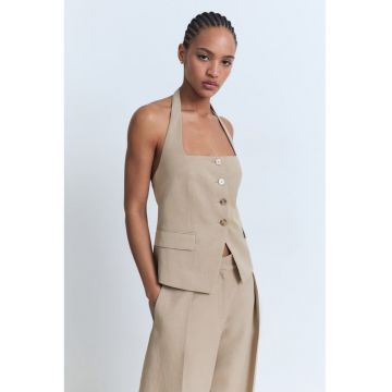 Vesta din amestec de lyocell si in cu decupaj