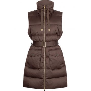 Vesta lunga cu vatelina si curea