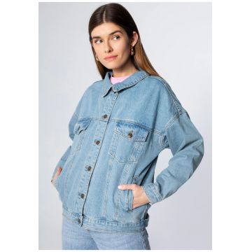Geaca dama  supradimensionata - denim - albastru - bumbac