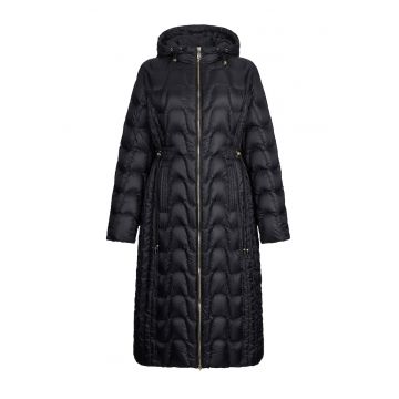 Geaca lunga matlasata cu gluga