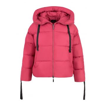 Geaca matlasata supradimensionata -  roz - poliester