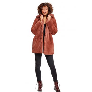 Haina din blana sintetica cu gluga