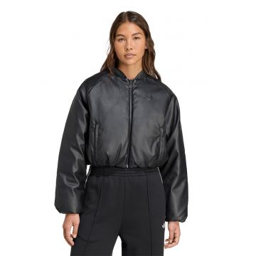 Jacheta crop de piele ecologica