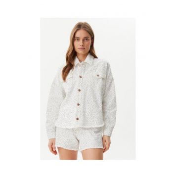 Jacheta de denim cu inchidere cu capse