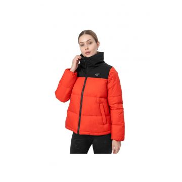 Jacheta matlasata pentru femei -  H4Z22 KUDP014 62S - Poliester - Rosu/Negru