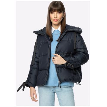 Jacheta matlasata  supradimensionata - bleumarin - poliester