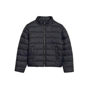 Jacheta pentru copii  4FJWSS25TDJAF515 - guler ridicat - impermeabila - poliamida - negru -