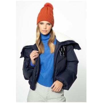 Jacheta supradimensionata  guler captusit - poliester - bleumarin