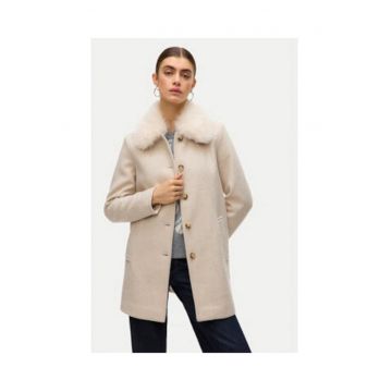 Palton de tranzitie dama -  bej - poliester reciclat